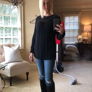 Liz range (maternity) top. Black w lace detail